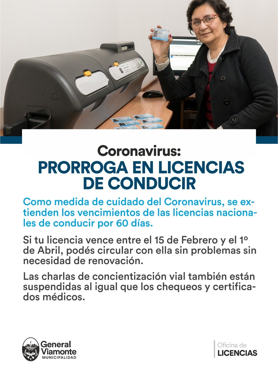 Coronavirus: PRORROGA EN LICENCIAS DE CONDUCIR