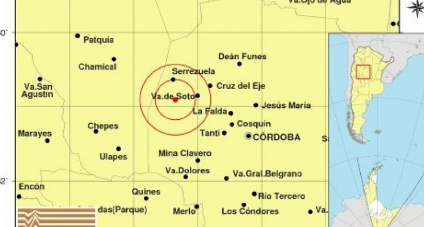 Un sismo se sintió al noroeste de Córdoba y alrededores