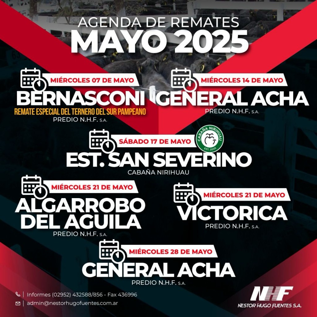 Información importante para el sector ganadero. Remates Feria
