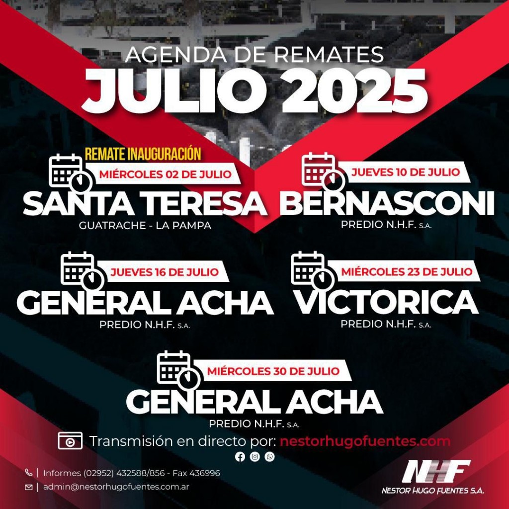 Información importante para el sector ganadero. Remates Feria